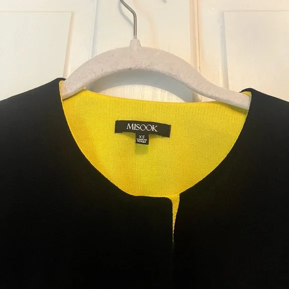 Exclusively Misook black yellow zip cardigan sweater women’s size xs x-small - Picture 2 of 4